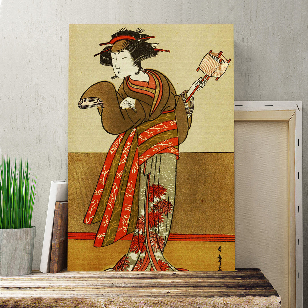 Vintage Japanese Oriental by Katsukawa Shunso - Wrapped Canvas