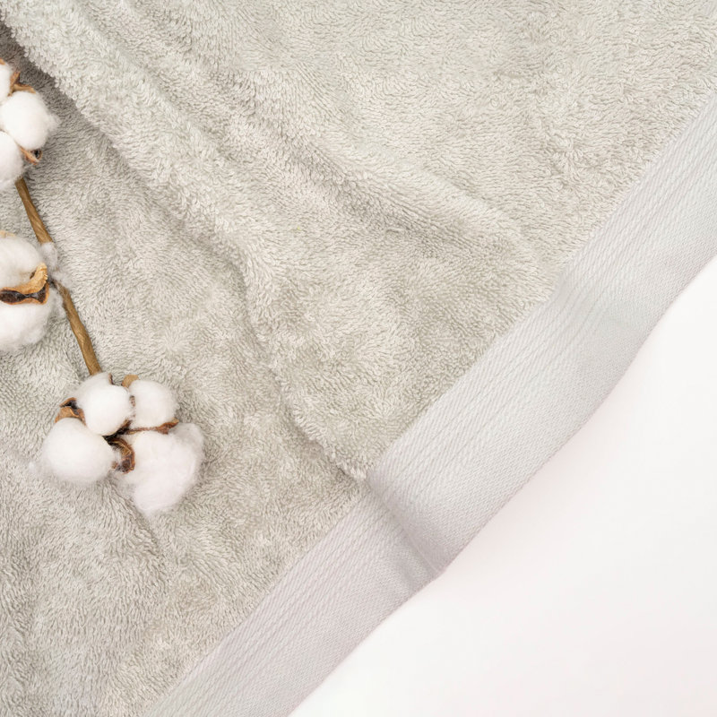 Ensemble de serviettes essuie-mains 100% coton 4 pièces Kendra, Vert pomme / argent, 4