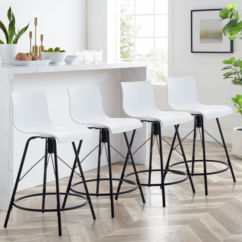 Brettly Counter Stool, White, Counter Stool (24” Seat Height)