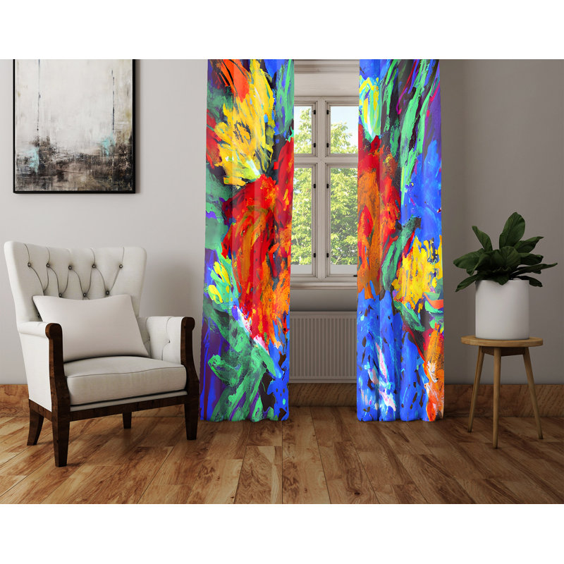 Ambera Semi Sheer Curtain Panel Pair, 40" W x 52" L
