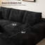 Canapé modulaire de 108 po avec repose-pieds, canapé en U pour salon, appartement, sans assemblage requis, noir-1055517201