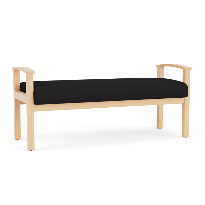 Banc en bois massif Amherst, Naturel, Visite libre noire