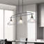 Lustre suspendu industriel 3 lumières avec abat-jour en verre transparent