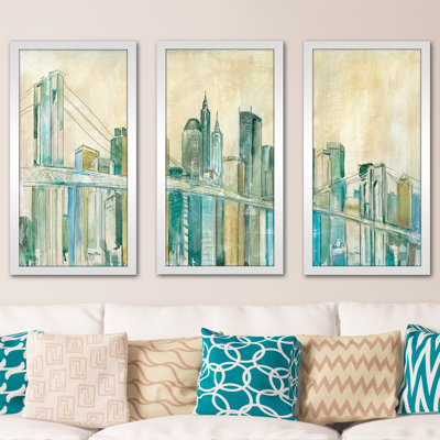 Impression de peinture à l’acrylique sur toile encadrée « New York City sketch »