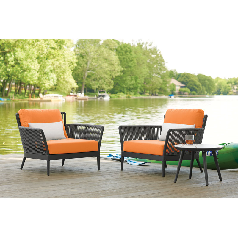 Nette Outdoor Lounge Chair, Tangerine, No