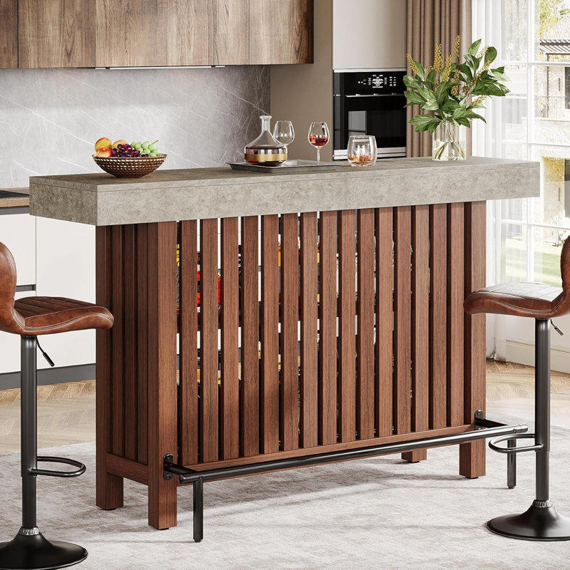 Ensemble de bar pour la maison 62,99 "rouge brun et gris en ciment