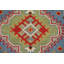 Tapis de couloir bleu en laine 3x8