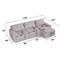 Canapé d'angle modulaire en lin gris en forme de L