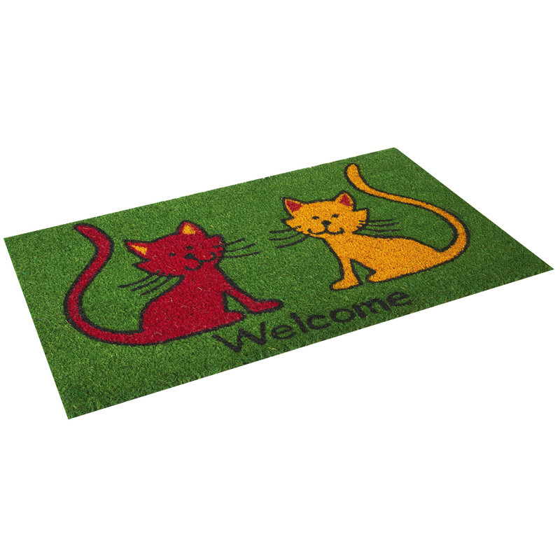 Tapis d'extérieur antidérapant Berivan Cats Coir (Coco) Welcome 30 po x 18 po