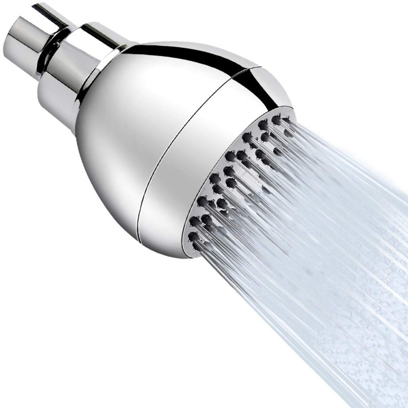 High Pressure 3-Inch Anti-Clog Fixed Shower Head with Adjustable Swivel Brass Ball Joint for Relaxing Shower, Chrome