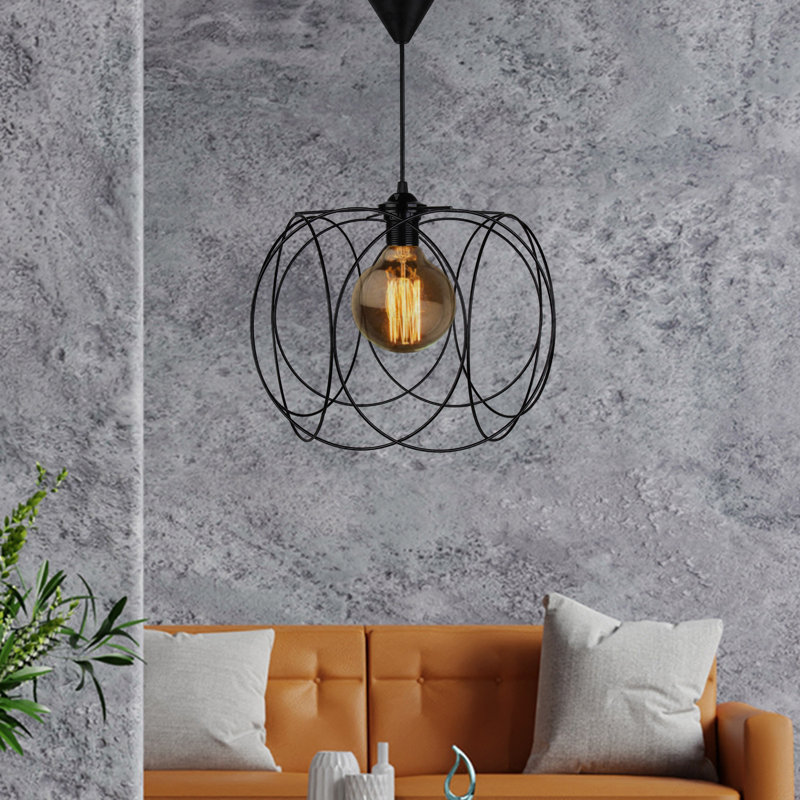 Luminaire suspendu géométrique 1 lumière Chouinard, Noir
