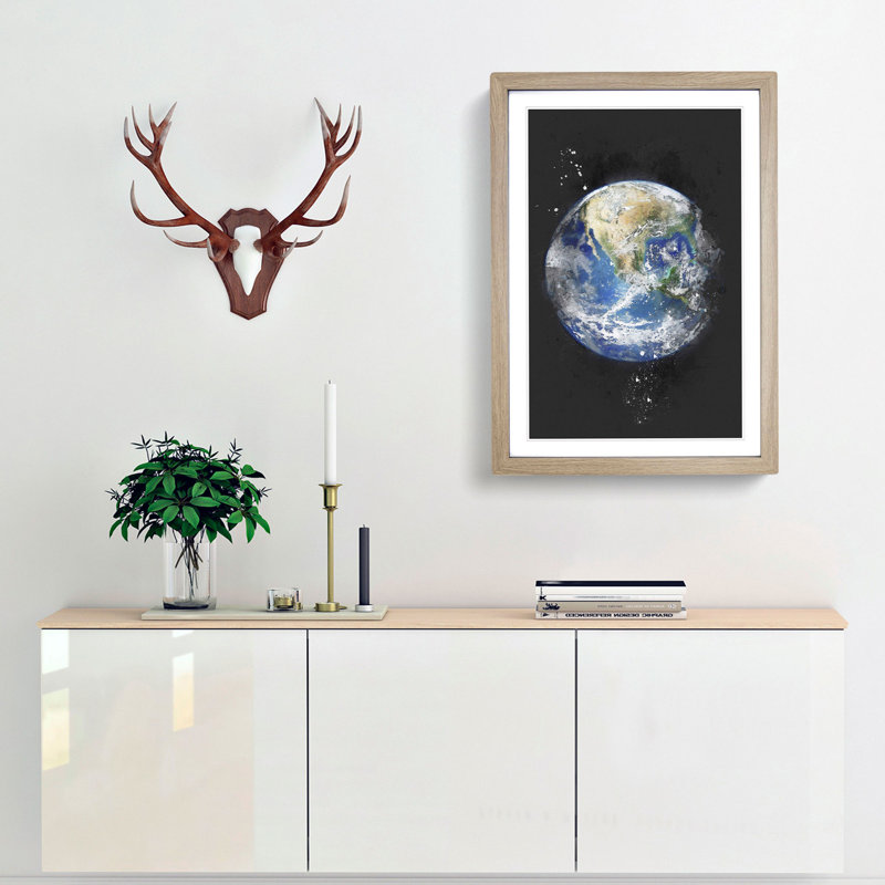 An Amazing Image of Earth - Framed Print, 63cm H x 45cm W x 2cm D, Oak Framed