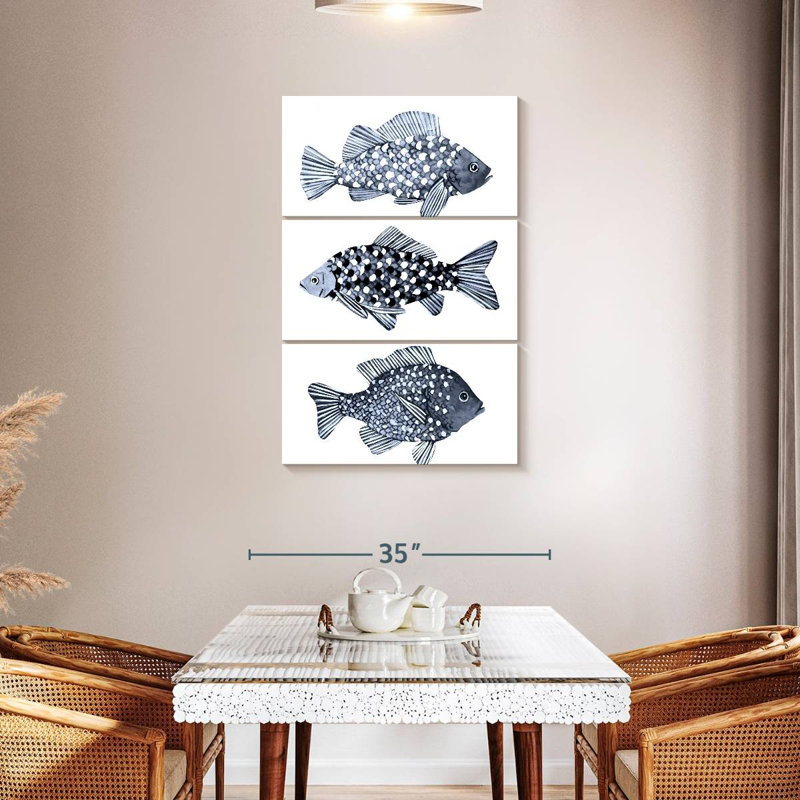 Brampt Blue Fish I, 45" H x 28" W