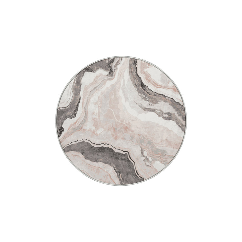 Machine Washable Beige Area Rug, Round 3'