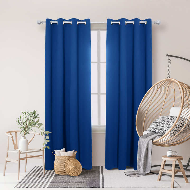 Penrith Blackout Curtain Pair, 52" W x 108" L, Royal Blue