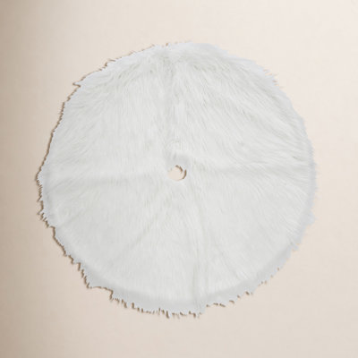 National Tree Company General Store Collection White High Pile Tree Skirt