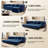 89" Velvet Upholstered Chesterfield Sofa King-Size Pull-Out Sofa Bed, Convertible Sleeper Couch with 4 Pillows, Blue-1286770926