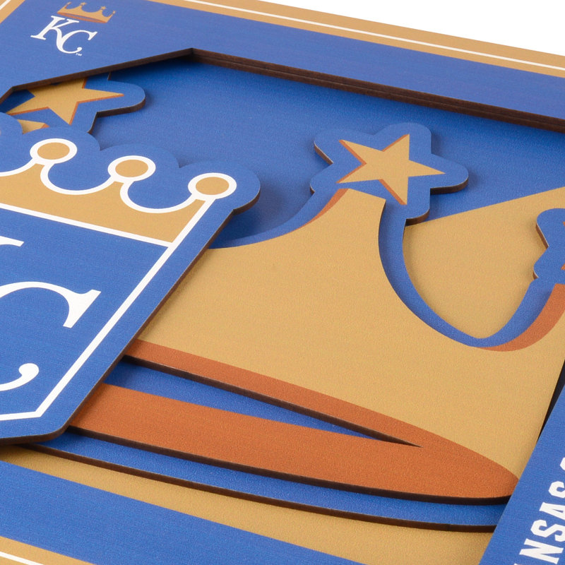 MLB 3D Logo Series, art mural - 12 x 12, Kansas City Royals