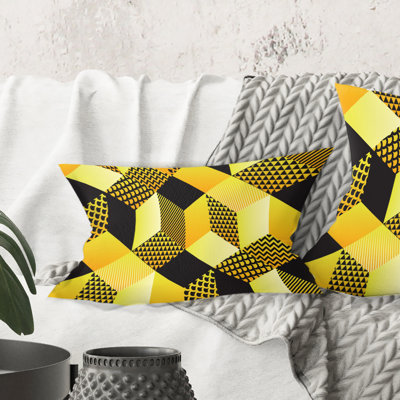 Coussin décoratif rétro à motif hexagonal II - Mid-Century