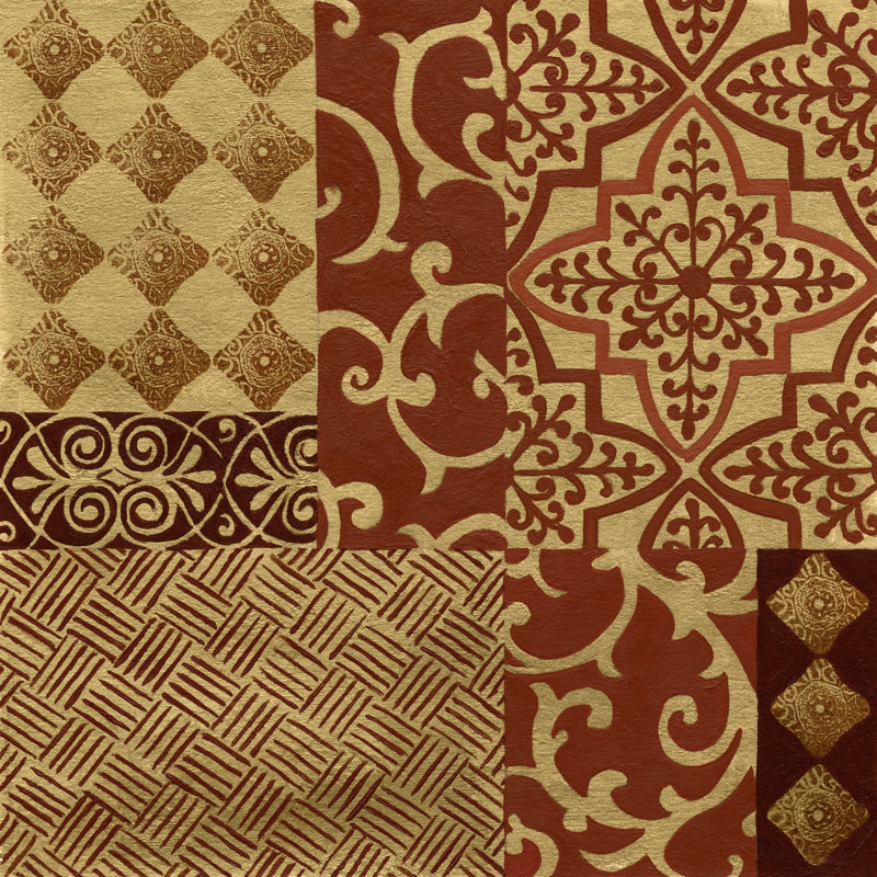 Henna Patterns On Gold I by Nancy Slocum - Wrapped Canvas Print, 30cm H x 30cm W 