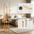 Bamboo Freestanding Coat Rack With 9 Hooks And 3 Storage Shelves, Easy Assembly Rotary Tree Stand For Entryway