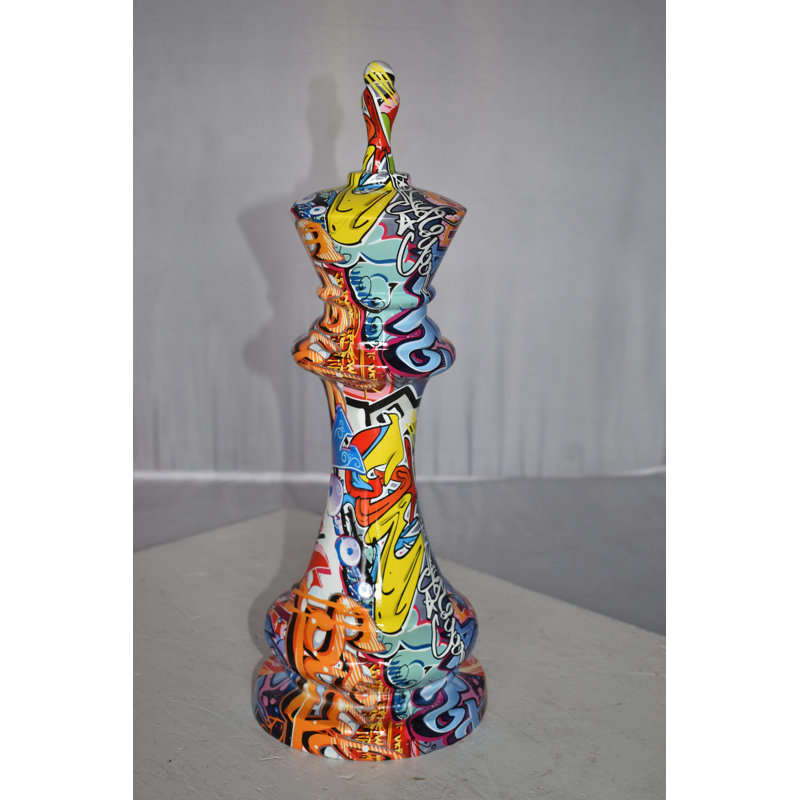 Statue géante en résine graffiti, LaGrange, art moderne pour la maison / bureau, l 6 po x l 6 po x H 19 po