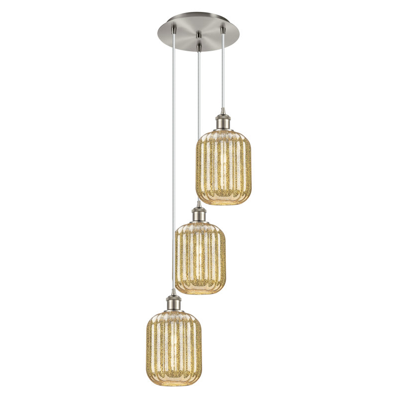 Luminaire suspendu suspendu à cordon 3 lumières Ballston - Alyette, Mercure, Nickel satiné brossé
