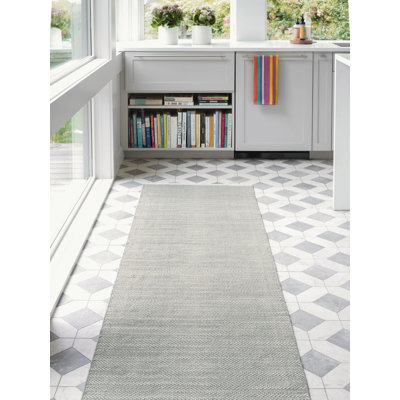 Herringbone Cotton Slate Gray Rug