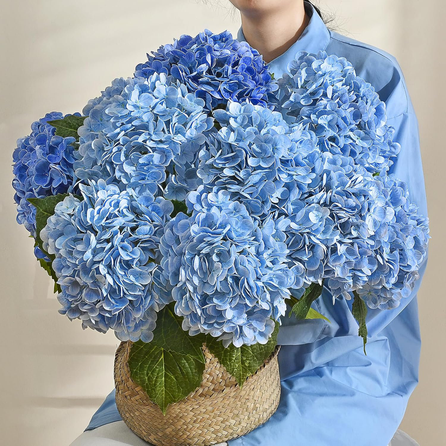 5 Pcs Artificial Hydrangea, 21 Inch Fake Hydrangea Home Party Decoration Christmas Wedding Flower Arrangement, | Wayfair