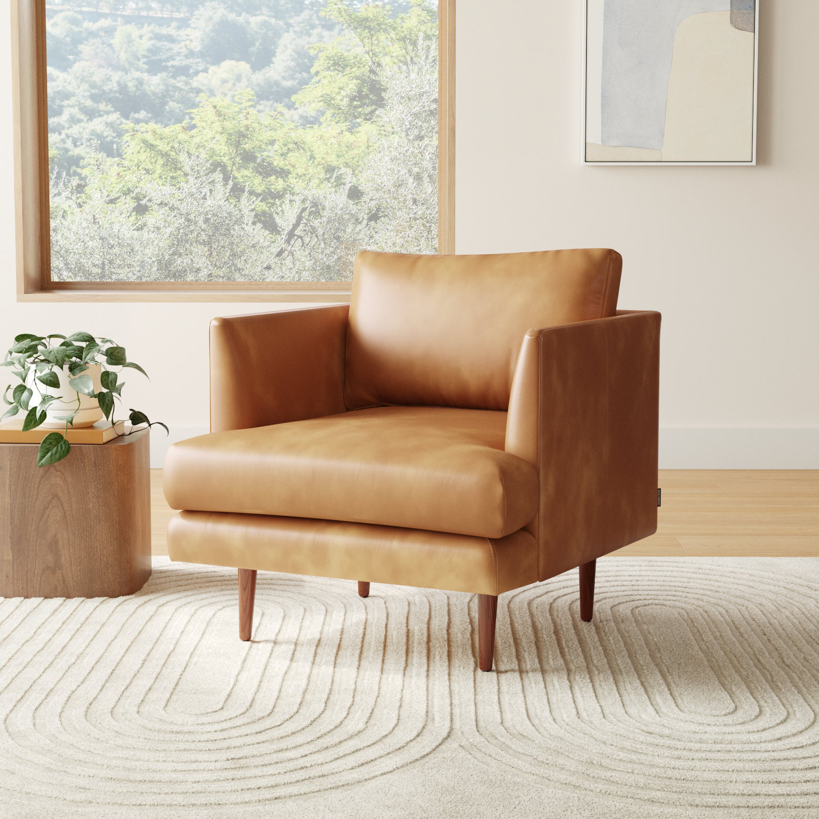 Miller 32" W Genuine Leather Armchair