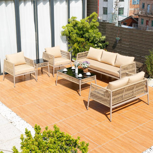 Neldon Waterproof outdoor rattan sofa with sun protection