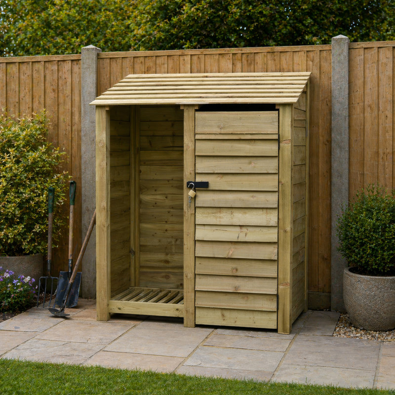 5 Ft. x 3 Ft. Log & Tool Store - Double Bay Multi Storage, Light Green