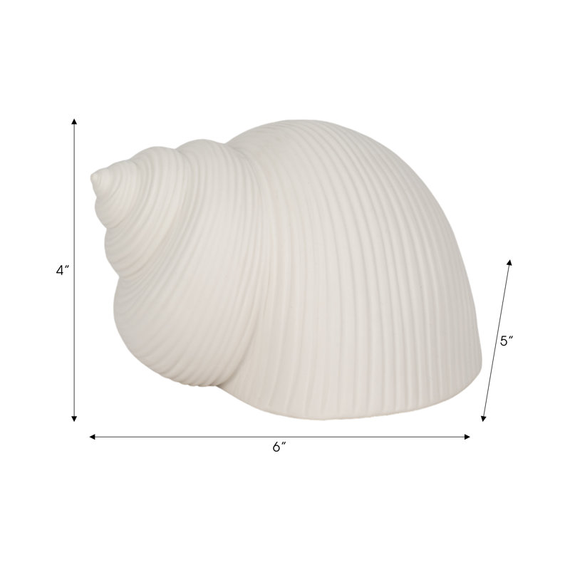 Coastal Shell Stoneware Figurine with Textured Design and Sculptural Detailing for Nautical and Beach-Themed Decorative Accents
