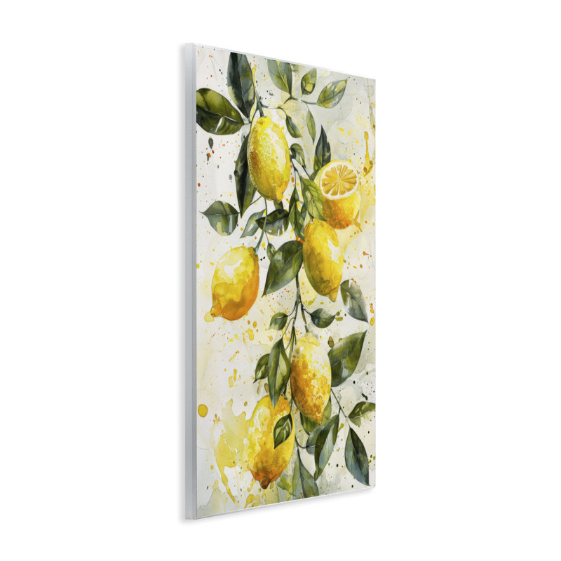 "Stupell Industries", aquarelle éclaboussures de citron par LSR Design Studio, H 19 po x l 13 po