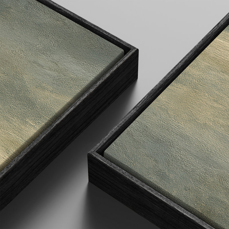 «Green Marsh Landscape with Reflections», ensemble de 2 reproductions d'art murales encadrées sur toile 60 po x 20 po x 2 pièces, 60 po x 30 po x 2 pièces