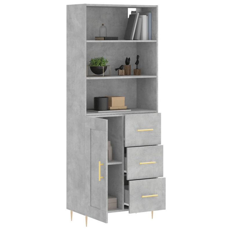Gobert 69.5 Wide 3 Drawer, Concrete Grey