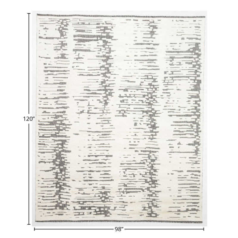 Handmade Cotton and Wool Abstract Area Rug