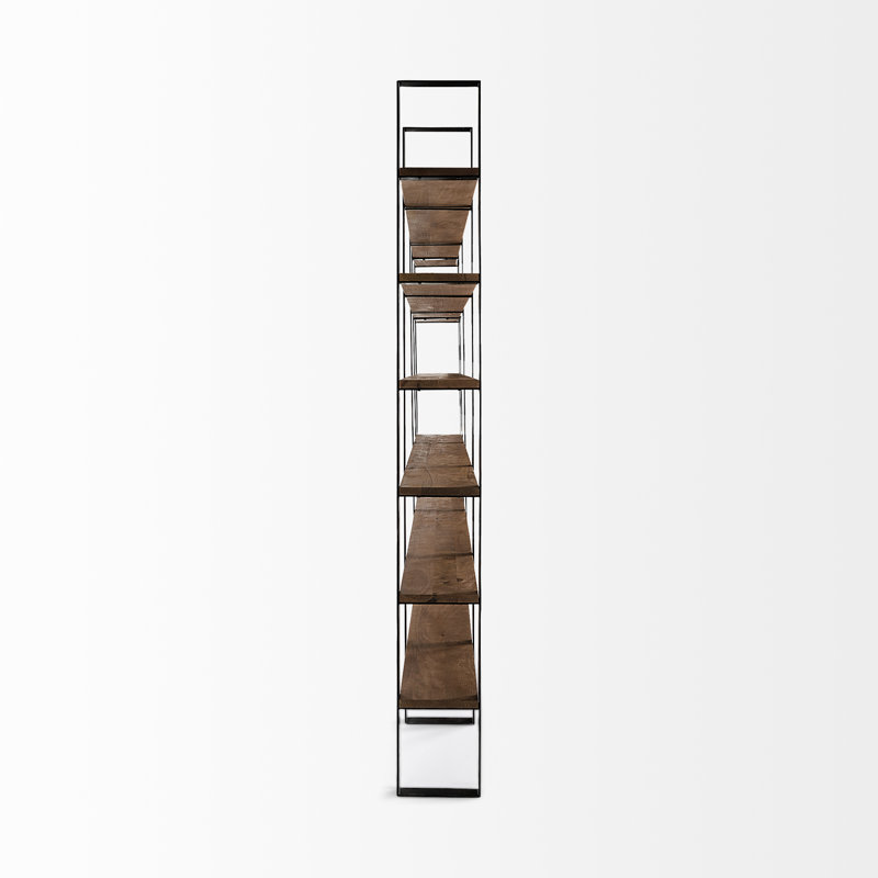 Tauton II 90" Bookcase, Black/Dark Brown