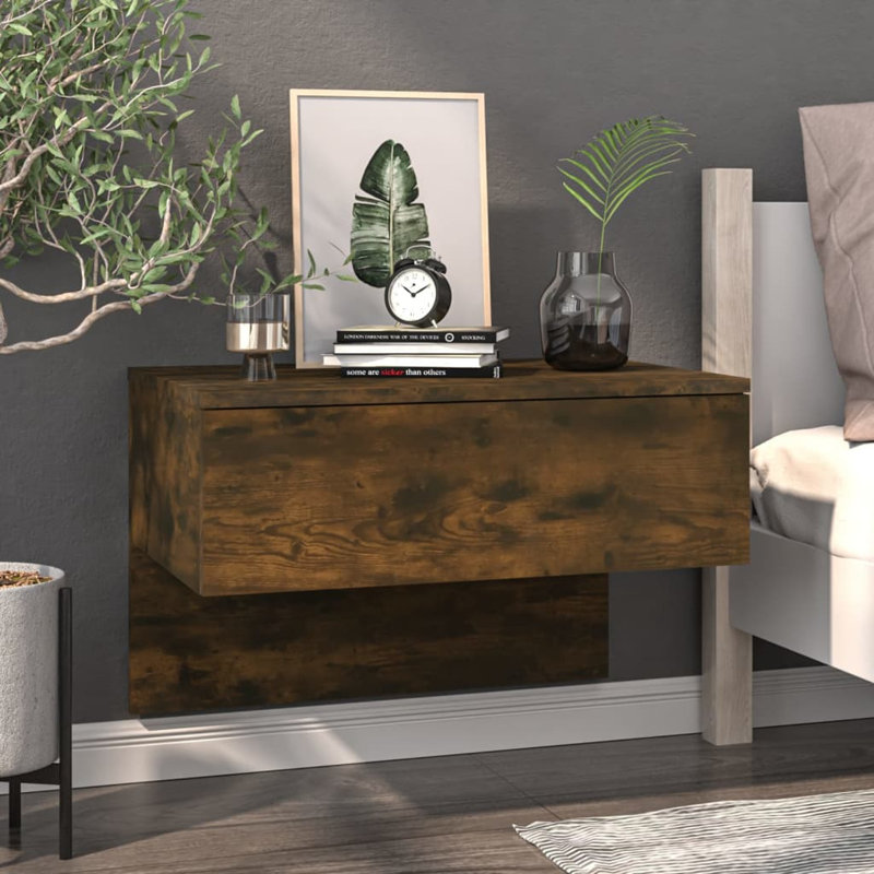 60cm W Bedside Table, Smoked oak