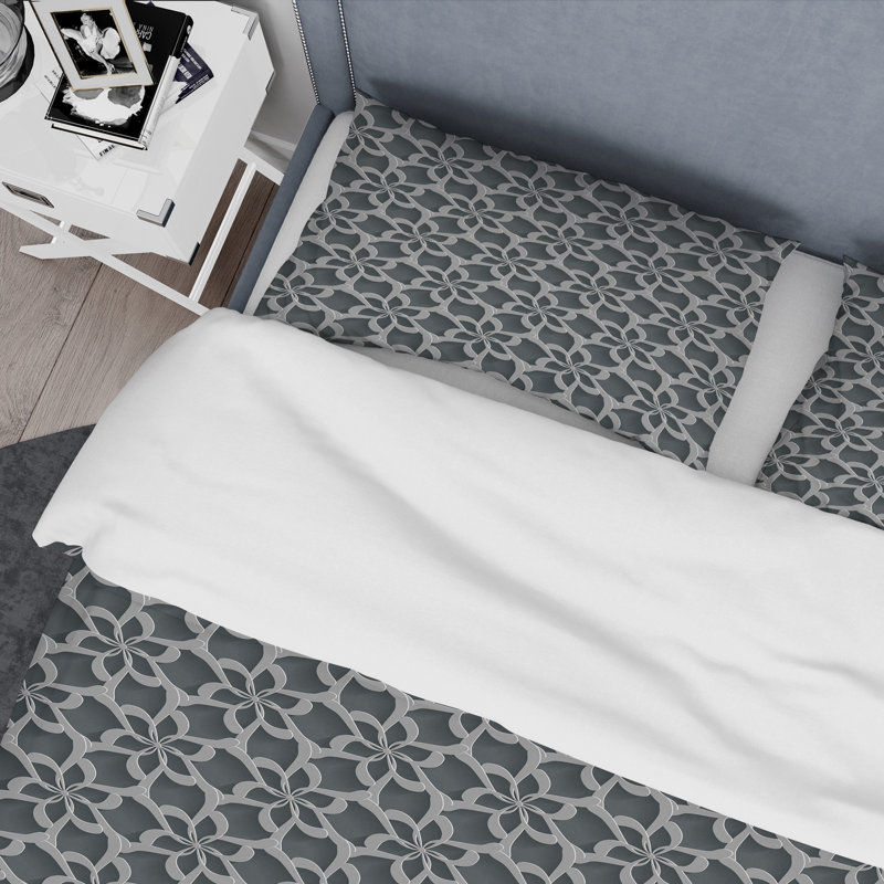 Ensemble de housse de couette Mid-Century Luxury Metallic s IV, Housse de couette double / grand et 2 taies décor