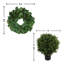 24" Holiday Magnolia Wreath with Two UV Rated Boxwood Drop-Ins