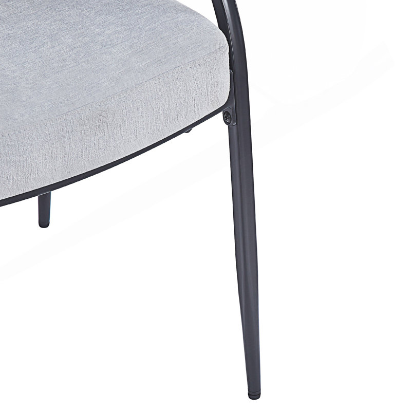 Upholstered Dining Chairs With Metal Legs, Grey