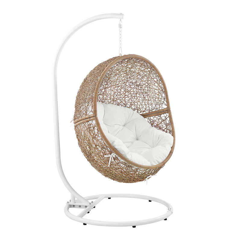 Balancelle d'extérieur Encase, Mélange de polyester beige, Blanc