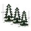 10"H, 11.75"H And 13.75"H Wooden Tree Set Of 3, Christmas Decor; Green
