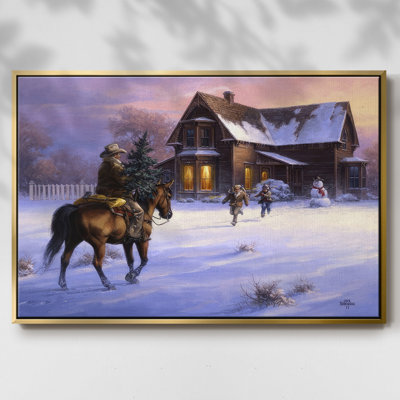 «The Day Daddy apporte à la maison l'arbre», reproduction sur toile