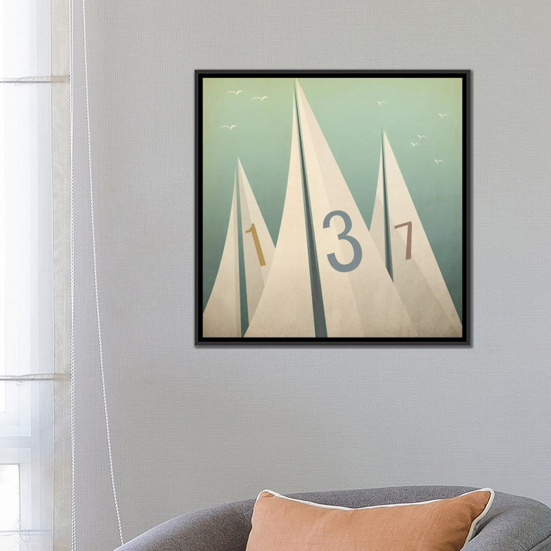 « voiles vii » par ryan, impression sur toile, H 18 po x l 18 po x P 1,5 po, Toile avec cadre noir, Pas de tapis