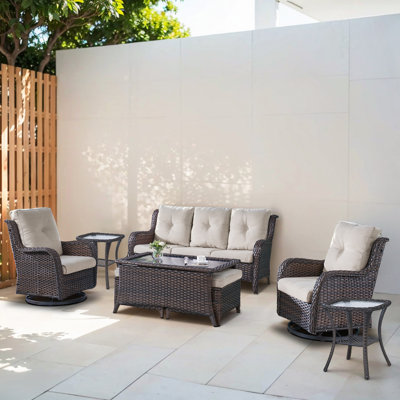 Bonia 8 Piece Wicker Rattan Sofa Seating Group with Cushions by Wildon Home