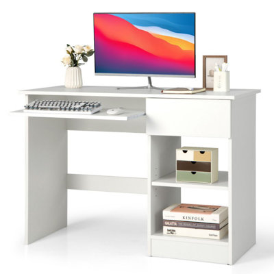 Wooden Computer Desk With CPU Stand by Ebern Designs