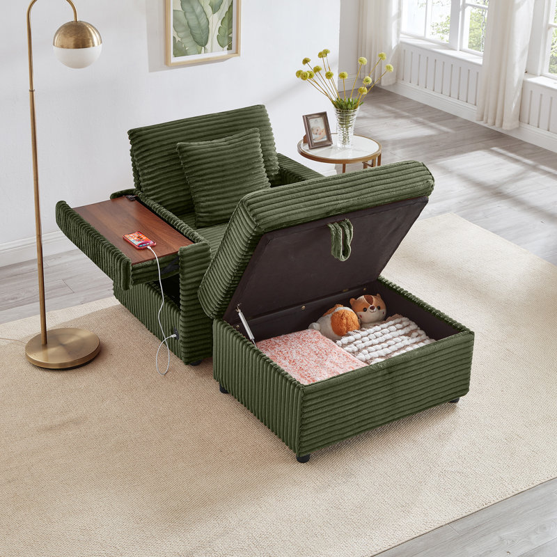 Canapé confortable moelleux en velours côtelé, Vert