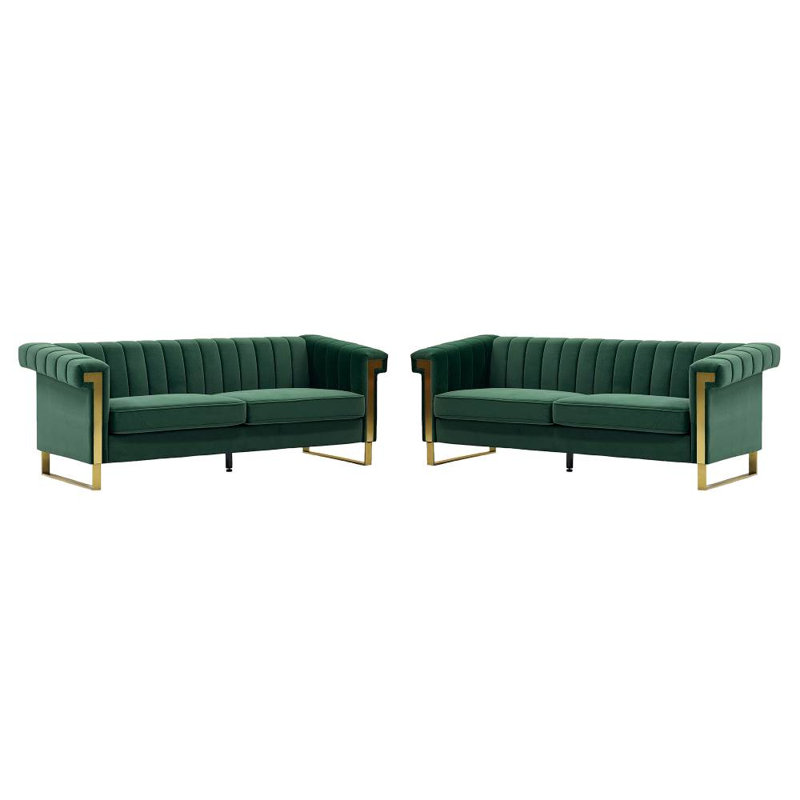 Ensemble de canapé 2 pièces (vert)